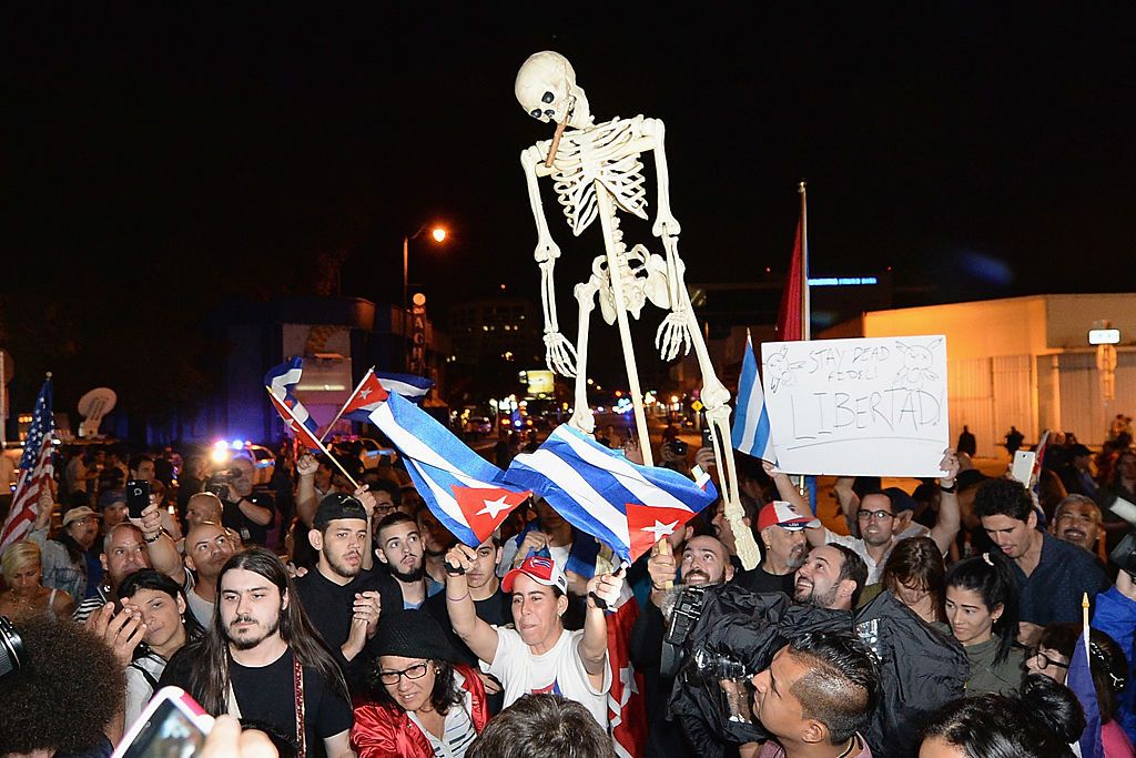 Miami residents celebrate Castro's death, November 26, 2016 (Getty Images)